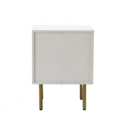 Datang White 23.5 in. Tall 2-Drawer Nightstand with 2-Drawers Set of 2 (NSBSD0549-S2) by JAYDEN CREATION -JAYDEN CREATION Sales white jayden creation nightstands nsbsd0549 white s2 66 1000