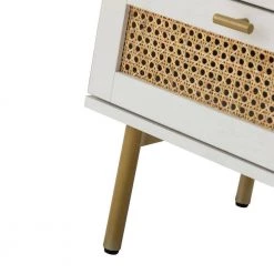 Datang White 23.5 in. Tall 2-Drawer Nightstand with 2-Drawers Set of 2 (NSBSD0549-S2) by JAYDEN CREATION -JAYDEN CREATION Sales white jayden creation nightstands nsbsd0549 white s2 fa 1000