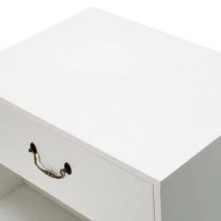 Petra 3-Drawer White 22 in. W x 15.8 in. D x 28 in. H Nightstand with Retro Cabriole Legs and Drop Handles by JAYDEN CREATION -JAYDEN CREATION Sales white jayden creation nightstands nsls0372 white 1f 1000