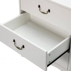 Petra 3-Drawer White 22 in. W x 15.8 in. D x 28 in. H Nightstand with Retro Cabriole Legs and Drop Handles by JAYDEN CREATION -JAYDEN CREATION Sales white jayden creation nightstands nsls0372 white 4f 1000