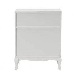 Petra 3-Drawer White 22 in. W x 15.8 in. D x 28 in. H Nightstand with Retro Cabriole Legs and Drop Handles by JAYDEN CREATION -JAYDEN CREATION Sales white jayden creation nightstands nsls0372 white 66 1000