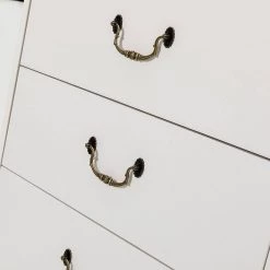 Petra 3-Drawer White 22 in. W x 1 in. D x 28 in. H Nightstand with Retro Cabriole Legs and Drop Handles (Set of 2) by JAYDEN CREATION -JAYDEN CREATION Sales white jayden creation nightstands nsls0372 white s2 44 1000