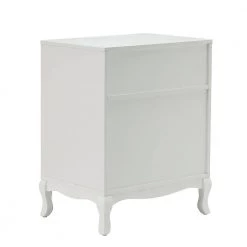 Petra 3-Drawer White 22 in. W x 1 in. D x 28 in. H Nightstand with Retro Cabriole Legs and Drop Handles (Set of 2) by JAYDEN CREATION -JAYDEN CREATION Sales white jayden creation nightstands nsls0372 white s2 c3 1000