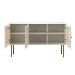 Datang 54 in. White Wide Sideboard with Metal Legs by JAYDEN CREATION -JAYDEN CREATION Sales white jayden creation sideboards buffet tables sbbsd0552 white 4f 1000