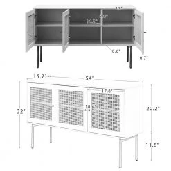 Datang 54 in. White Wide Sideboard with Metal Legs by JAYDEN CREATION -JAYDEN CREATION Sales white jayden creation sideboards buffet tables sbbsd0552 white 76 1000