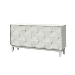 Kamis 60 in. W White Sideboard with Solid Wood Legs by JAYDEN CREATION