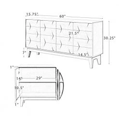 Kamis 60 in. W White Sideboard with Solid Wood Legs by JAYDEN CREATION -JAYDEN CREATION Sales white jayden creation sideboards buffet tables sbhm0574 white 76 1000