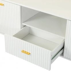 Idacio 57.7 in. W White TV Stand for TVs up to 65 in. with Drawer by JAYDEN CREATION -JAYDEN CREATION Sales white jayden creation tv stands tvsbsd0389 white 1f 1000