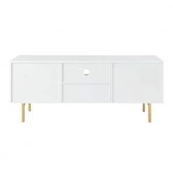 Idacio 57.7 in. W White TV Stand for TVs up to 65 in. with Drawer by JAYDEN CREATION -JAYDEN CREATION Sales white jayden creation tv stands tvsbsd0389 white 66 1000