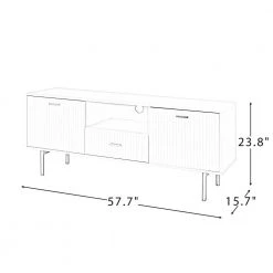Idacio 57.7 in. W White TV Stand for TVs up to 65 in. with Drawer by JAYDEN CREATION -JAYDEN CREATION Sales white jayden creation tv stands tvsbsd0389 white 76 1000