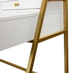 Xiroma White Writing Desk with Golden Base by JAYDEN CREATION -JAYDEN CREATION Sales white jayden creation writing desks dkhn0068 1 44 1000