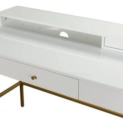 Xiroma White Writing Desk with Golden Base by JAYDEN CREATION -JAYDEN CREATION Sales white jayden creation writing desks dkhn0068 1 4f 1000