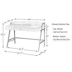Xiroma White Writing Desk with Golden Base by JAYDEN CREATION -JAYDEN CREATION Sales white jayden creation writing desks dkhn0068 1 76 1000