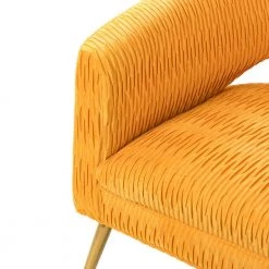 Urania Yellow Armchair with Metal Legs by JAYDEN CREATION -JAYDEN CREATION Sales yellow jayden creation accent chairs chm0577 yellow 44 1000