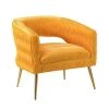 Urania Yellow Armchair with Metal Legs by JAYDEN CREATION