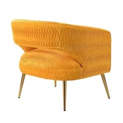 Urania Yellow Armchair with Metal Legs by JAYDEN CREATION -JAYDEN CREATION Sales yellow jayden creation accent chairs chm0577 yellow c3 1000