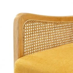 Finebaik Yellow ArmChair with Solid Wood Legs by JAYDEN CREATION -JAYDEN CREATION Sales yellow jayden creation accent chairs chs0461 yellow 44 1000