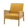 Finebaik Yellow ArmChair with Solid Wood Legs by JAYDEN CREATION