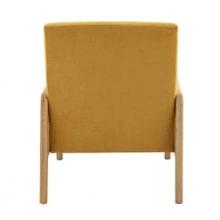 Finebaik Yellow ArmChair with Solid Wood Legs by JAYDEN CREATION -JAYDEN CREATION Sales yellow jayden creation accent chairs chs0461 yellow 66 1000