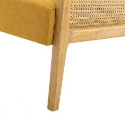 Finebaik Yellow ArmChair with Solid Wood Legs by JAYDEN CREATION -JAYDEN CREATION Sales yellow jayden creation accent chairs chs0461 yellow fa 1000